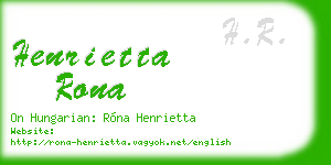 henrietta rona business card
