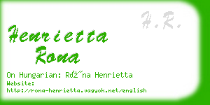 henrietta rona business card